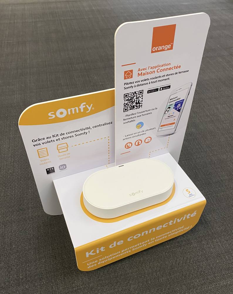 Présentoir de comptoir kit connectivité Somfy - PLV high-tech